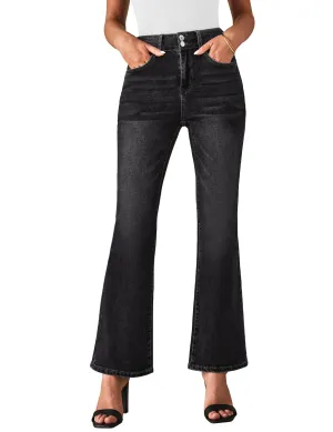 luvamia Womens Jeans High Waist Jeans for Women Wide Leg Trouser Jeans for Women Womens Jeans Size 10 Wide Leg Pants Women Jeans Black Flare Jeans for Women Washed Black Medium Fits Size 8 / Size 10