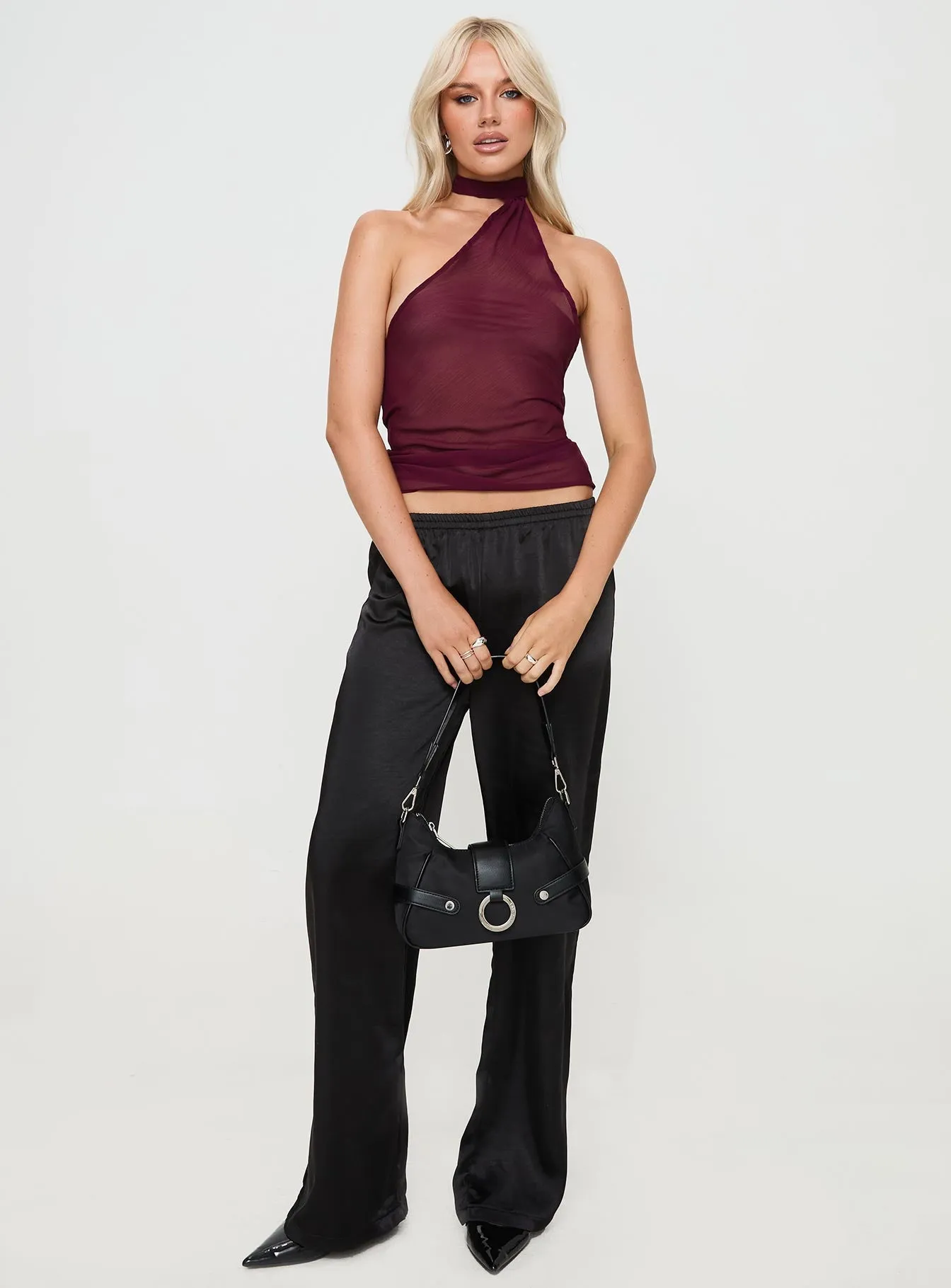 Lux Tie Top Burgundy