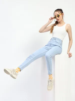 Madame Ice Blue Skinny Fit Cotton Jeans