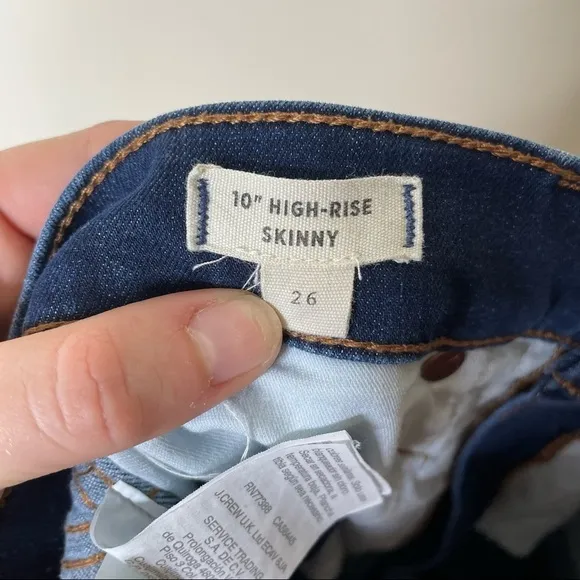 Madewell 10 inch high rise skinny jeans size 26
