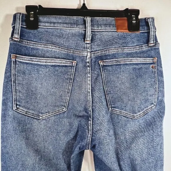 MADEWELL 10&quot; Button Front High Rise Frayed Hem Skinny Jean Size 6/28
