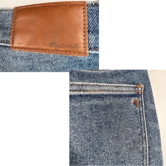MADEWELL 10&quot; Button Front High Rise Frayed Hem Skinny Jean Size 6/28