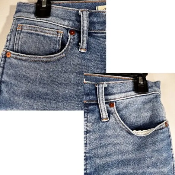 MADEWELL 10&quot; Button Front High Rise Frayed Hem Skinny Jean Size 6/28