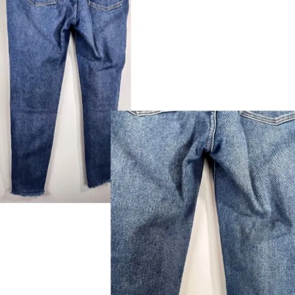 MADEWELL 10&quot; Button Front High Rise Frayed Hem Skinny Jean Size 6/28
