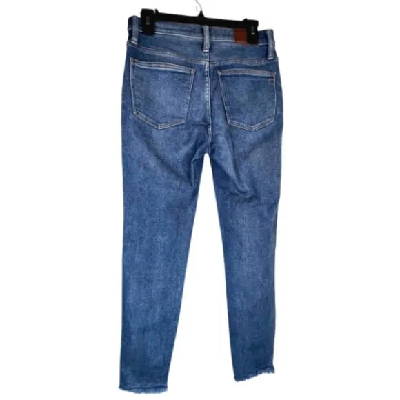 MADEWELL 10&quot; Button Front High Rise Frayed Hem Skinny Jean Size 6/28