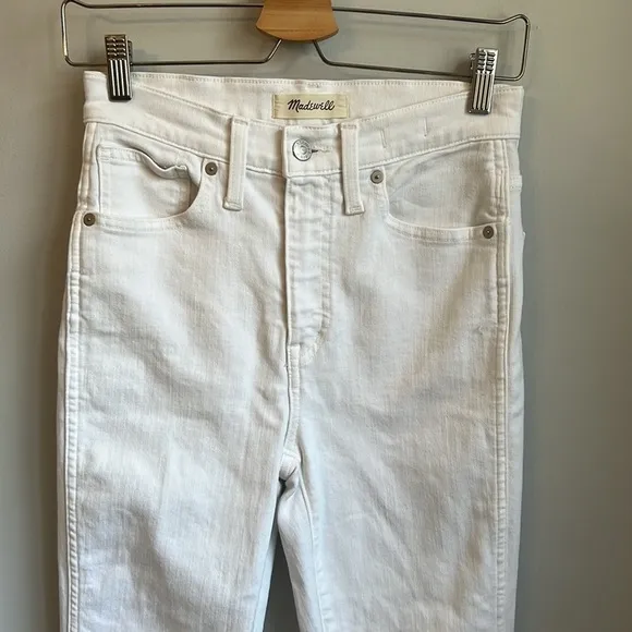 Madewell 10&quot; High-Rise Skinny Jeans in Pure White SZ 26