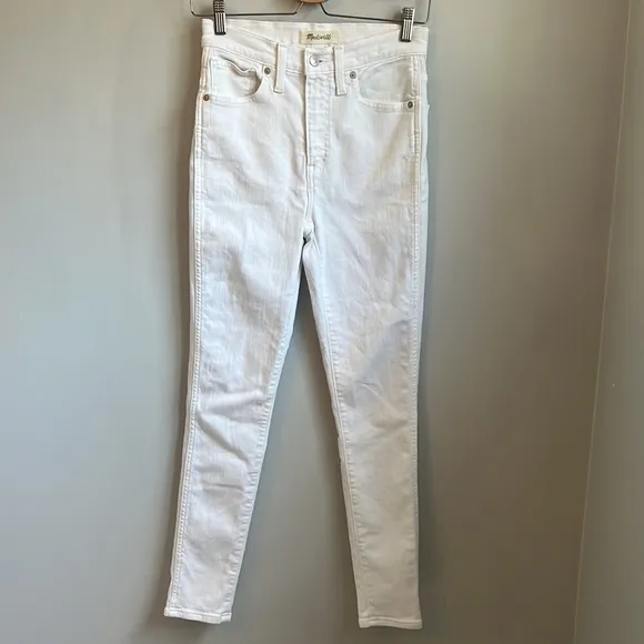 Madewell 10&quot; High-Rise Skinny Jeans in Pure White SZ 26