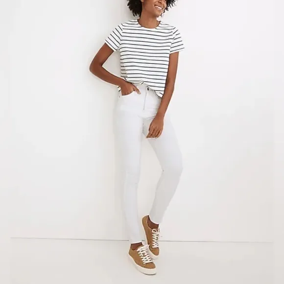 Madewell 10&quot; High-Rise Skinny Jeans in Pure White SZ 26