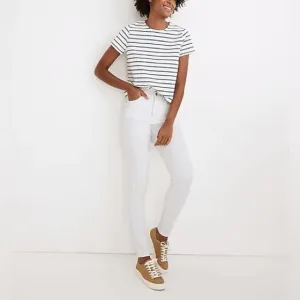 Madewell 10&quot; High-Rise Skinny Jeans in Pure White SZ 26