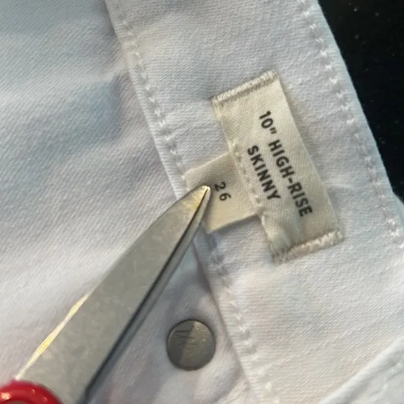 Madewell 10&quot; High-Rise Skinny Jeans in Pure White SZ 26