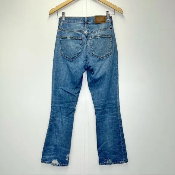 Madewell Cali Demi-Boot Jeans Size 24 Denim Cropped Distressed Button Fly