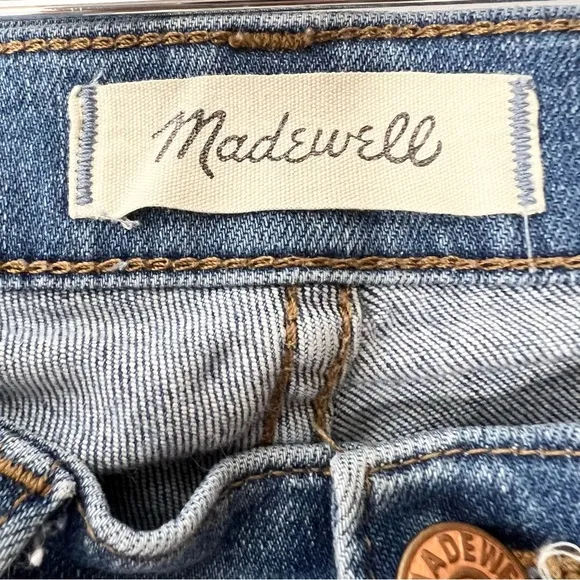 Madewell Cali Demi-Boot Jeans Size 24 Denim Cropped Distressed Button Fly