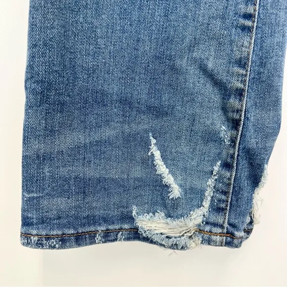 Madewell Cali Demi-Boot Jeans Size 24 Denim Cropped Distressed Button Fly
