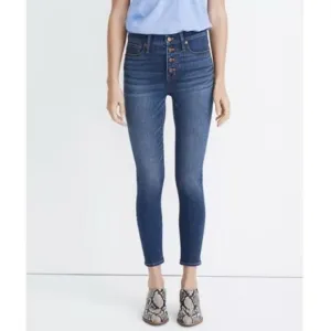 Madewell Mid Rise Skinny Crop Jeans in‎ dewey wash, size 25, AJ173