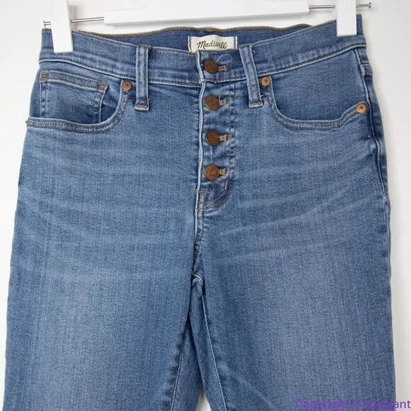 Madewell Mid Rise Skinny Crop Jeans in‎ dewey wash, size 25, AJ173