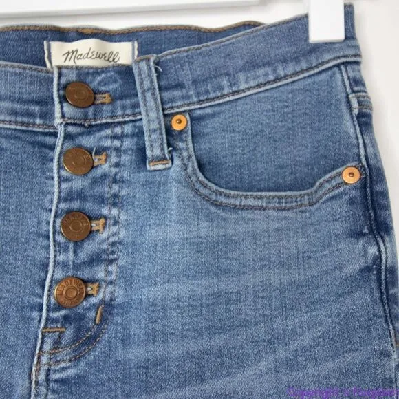 Madewell Mid Rise Skinny Crop Jeans in‎ dewey wash, size 25, AJ173
