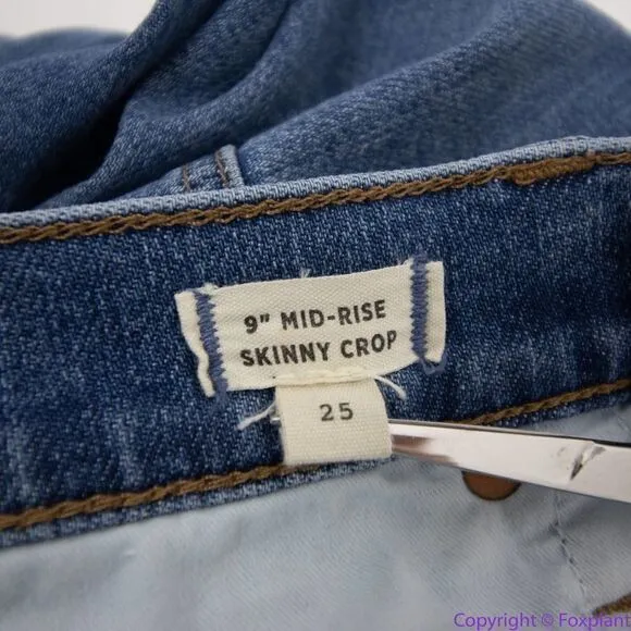 Madewell Mid Rise Skinny Crop Jeans in‎ dewey wash, size 25, AJ173