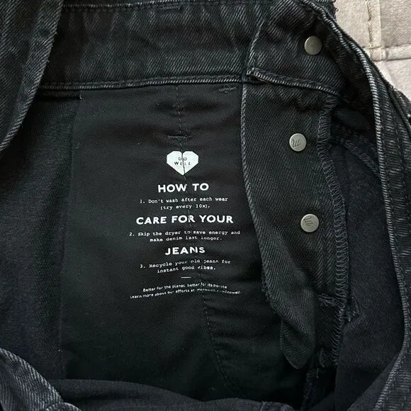 Madewell Washed Black Short Overalls