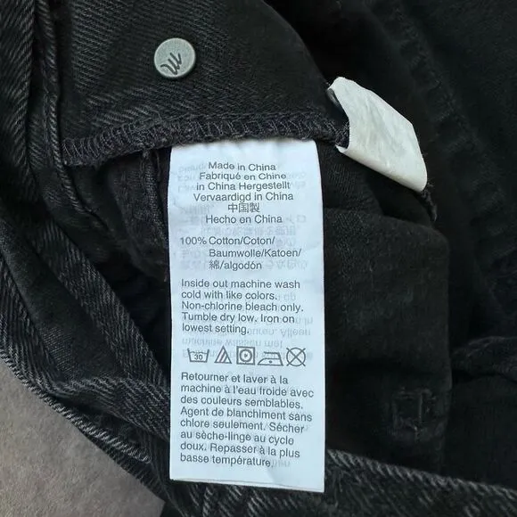 Madewell Washed Black Short Overalls