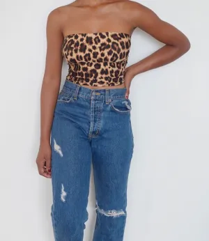 Maisy Strapless Top(Animal Print)