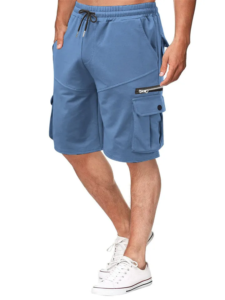 Male Modish Plus Size Elasticated Waist Pockets Shorts