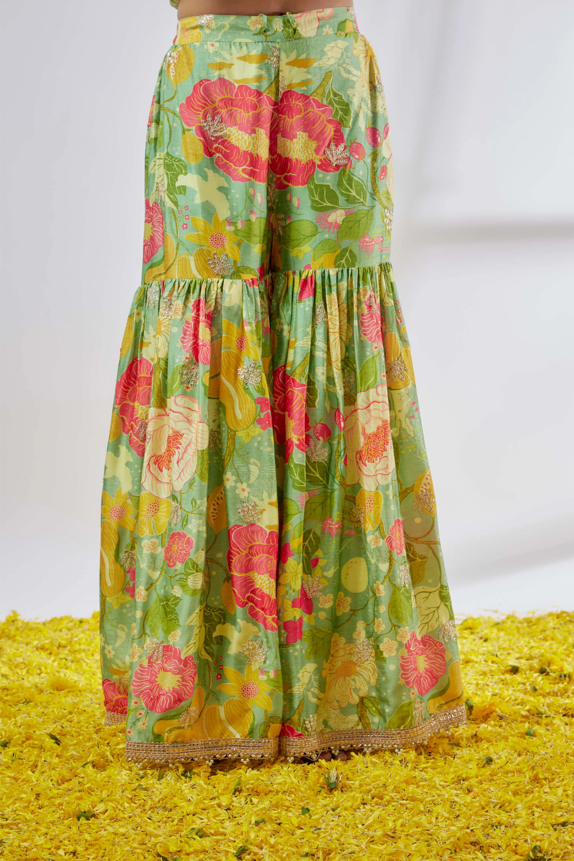 Malishika mint green sharara set
