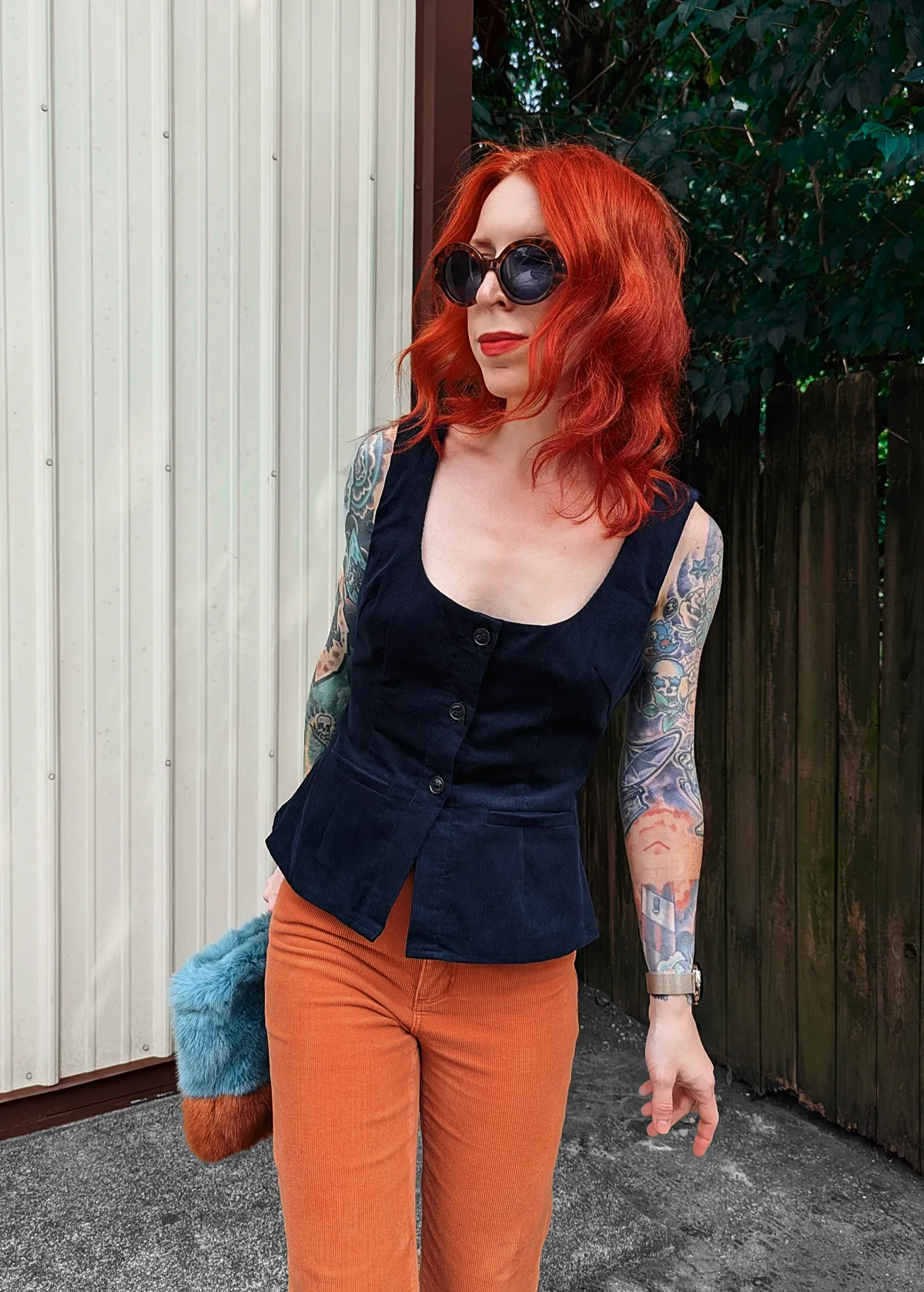 Marianne Navy Cord Vest