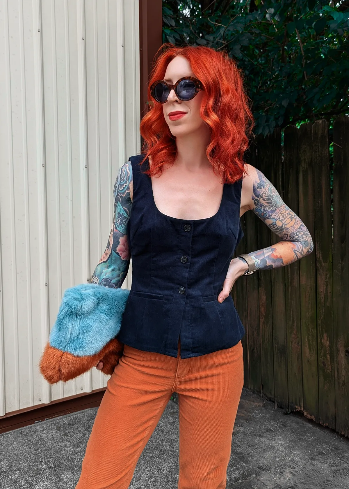 Marianne Navy Cord Vest
