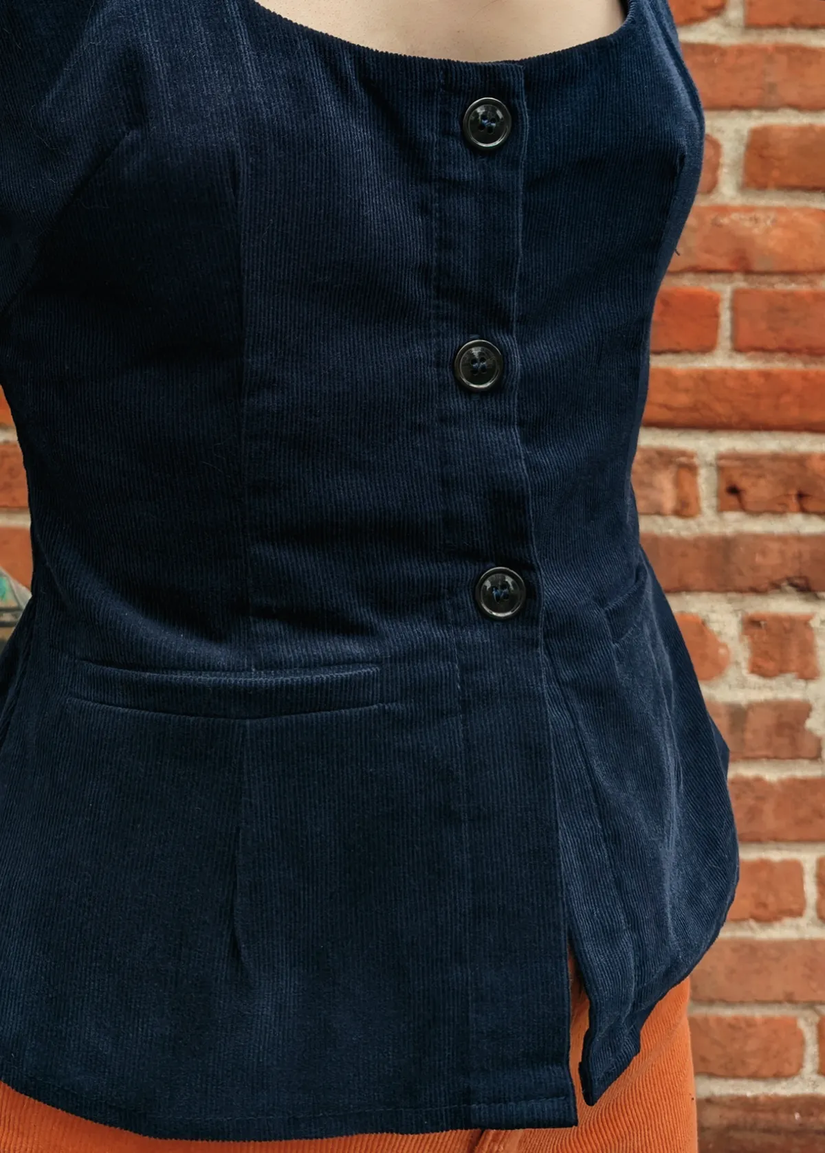 Marianne Navy Cord Vest
