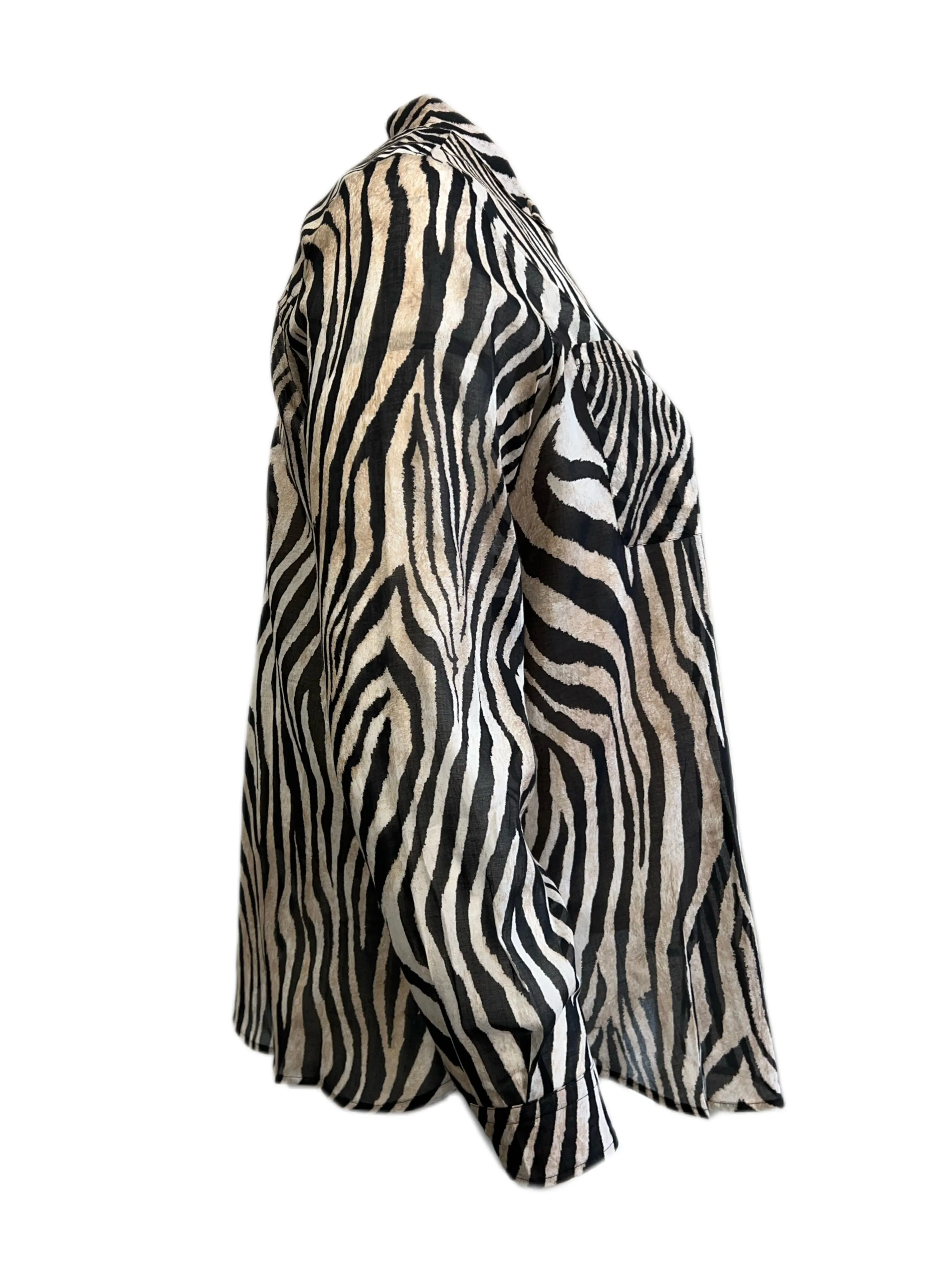 Marina Rinaldi Women's Brown Balzare Animal Printed Blouse NWT