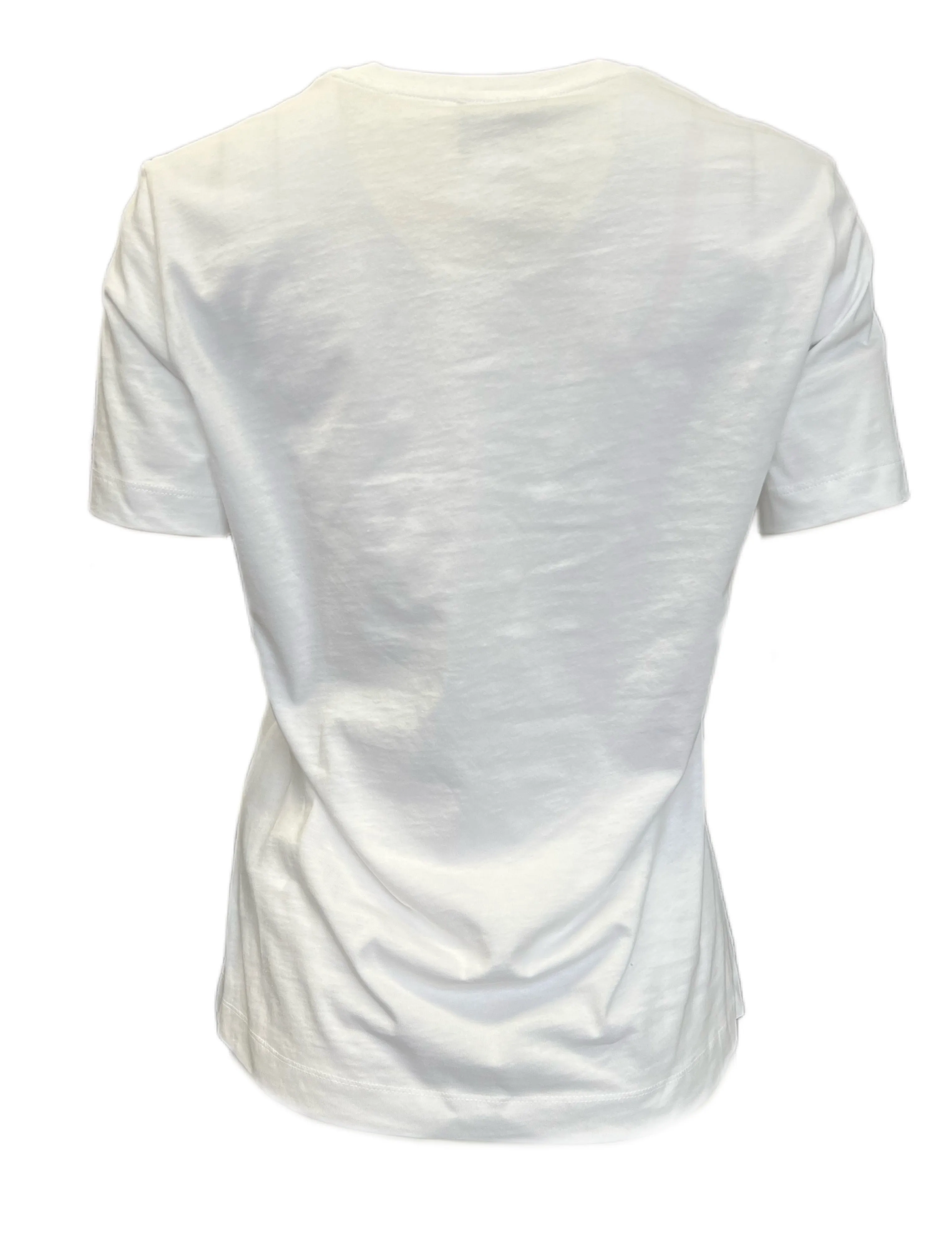 Marina Rinaldi Women's White Vittoria Printed Cotton T Shirt NWT