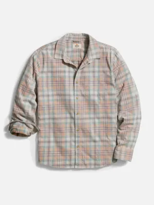 Marine Layer Lightweight Plaid Corduroy Shirt - Cork Multi Plaid