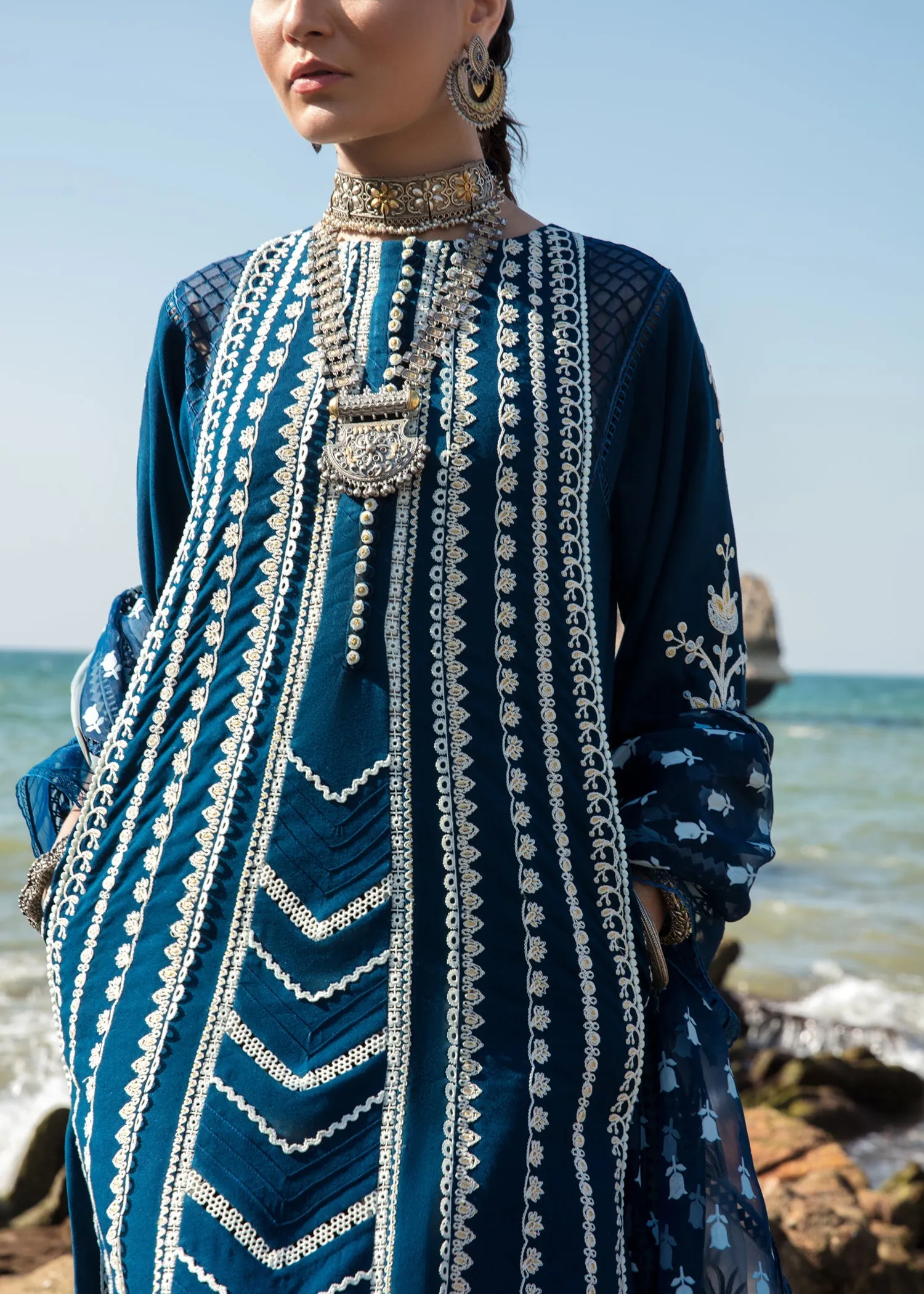 Marori Dreams Cobalt | Crimson Luxury Lawn Collection 2023 | Unstitched Embroidered Lawn Suits
