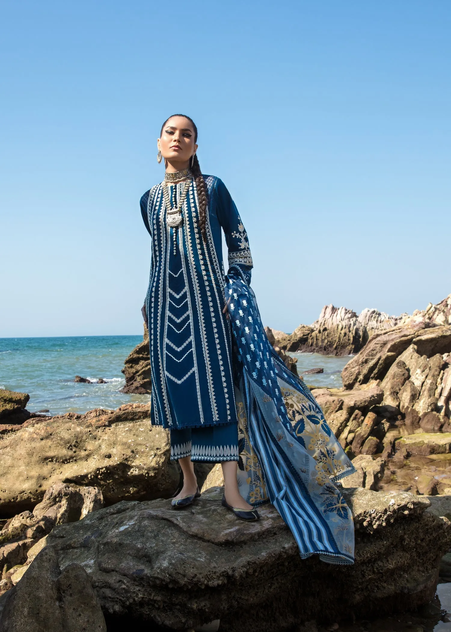 Marori Dreams Cobalt | Crimson Luxury Lawn Collection 2023 | Unstitched Embroidered Lawn Suits