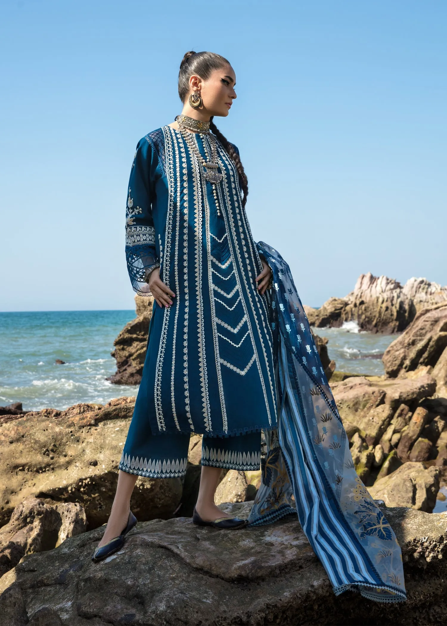 Marori Dreams Cobalt | Crimson Luxury Lawn Collection 2023 | Unstitched Embroidered Lawn Suits