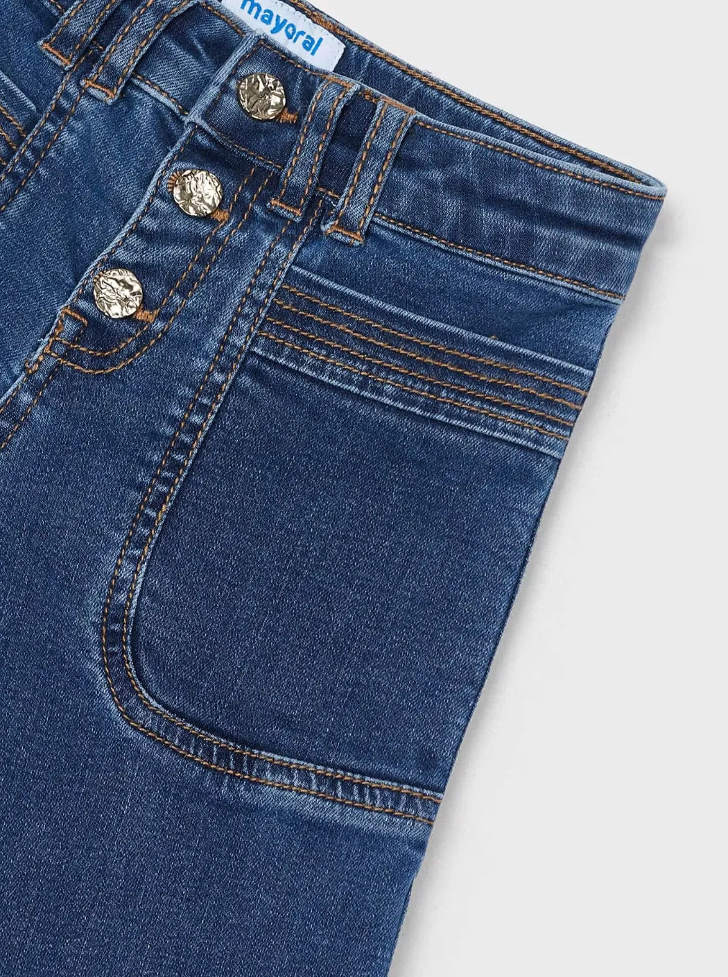 Mayoral Girls High Waisted Flare Jeans: Size 3 to 9 Years