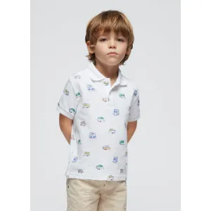 Mayoral White Printed Polo