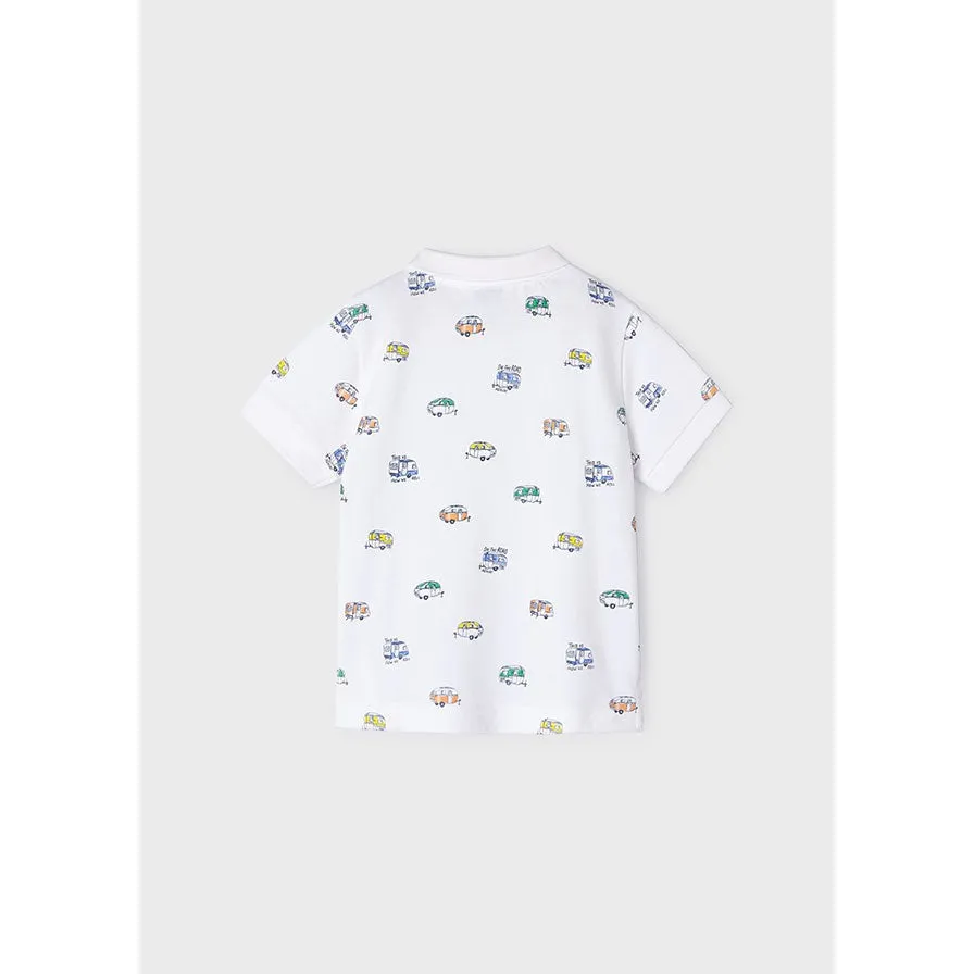 Mayoral White Printed Polo