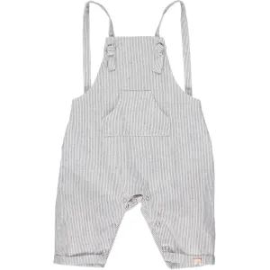 Me & Henry Grey Stripe Ahoy Shortie Overalls