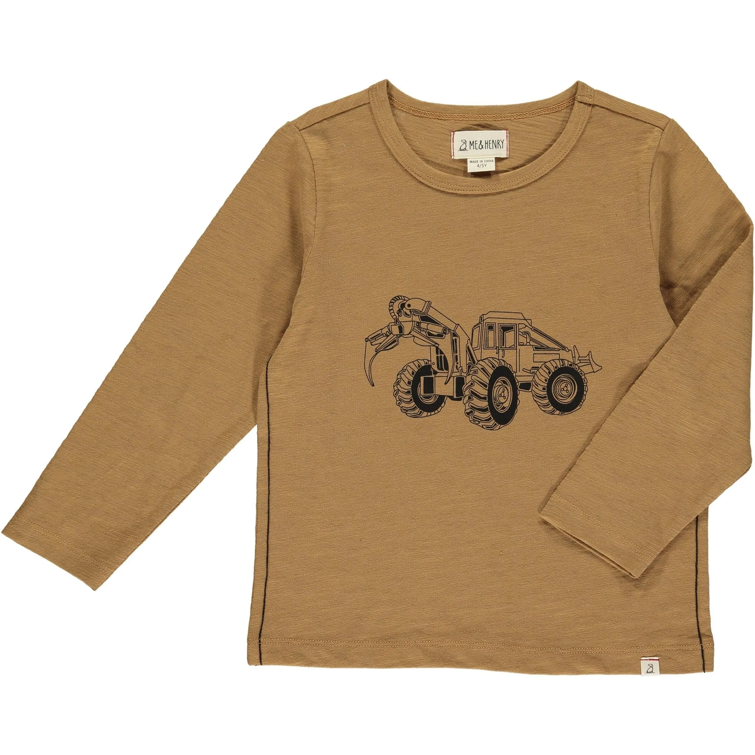 Me & Henry Tan Construction Cherokee Raglan Printed Tee
