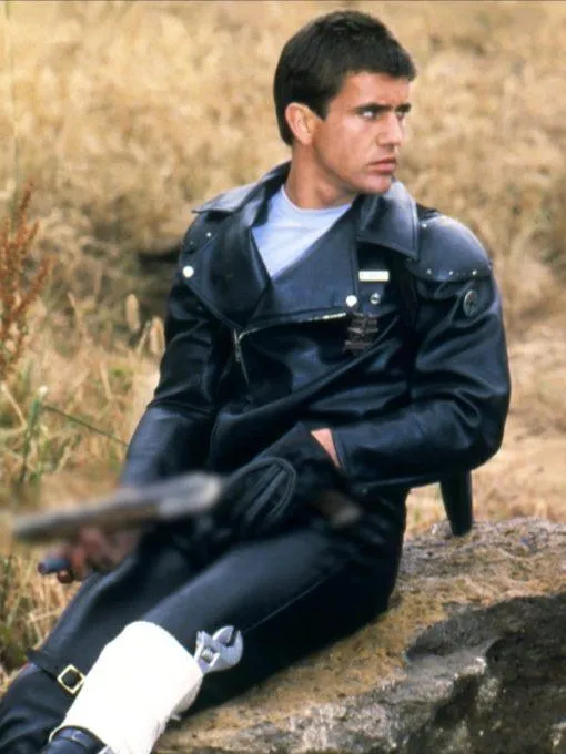 Mel Gibson Mad Max 1979 Black Leather Jacket