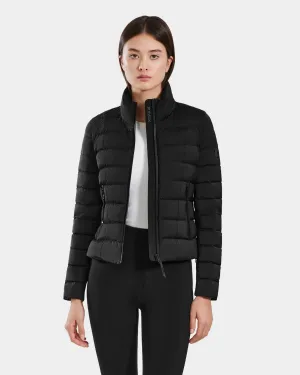 Melissa Removeable Hood Matte Lightweight Down Jacket - Black