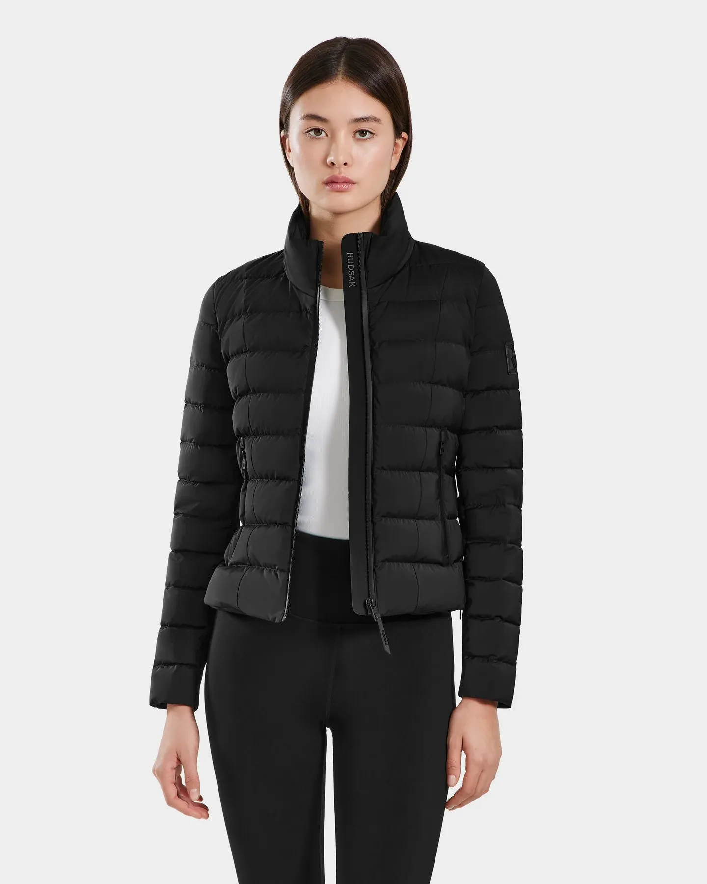 Melissa Removeable Hood Matte Lightweight Down Jacket - Black