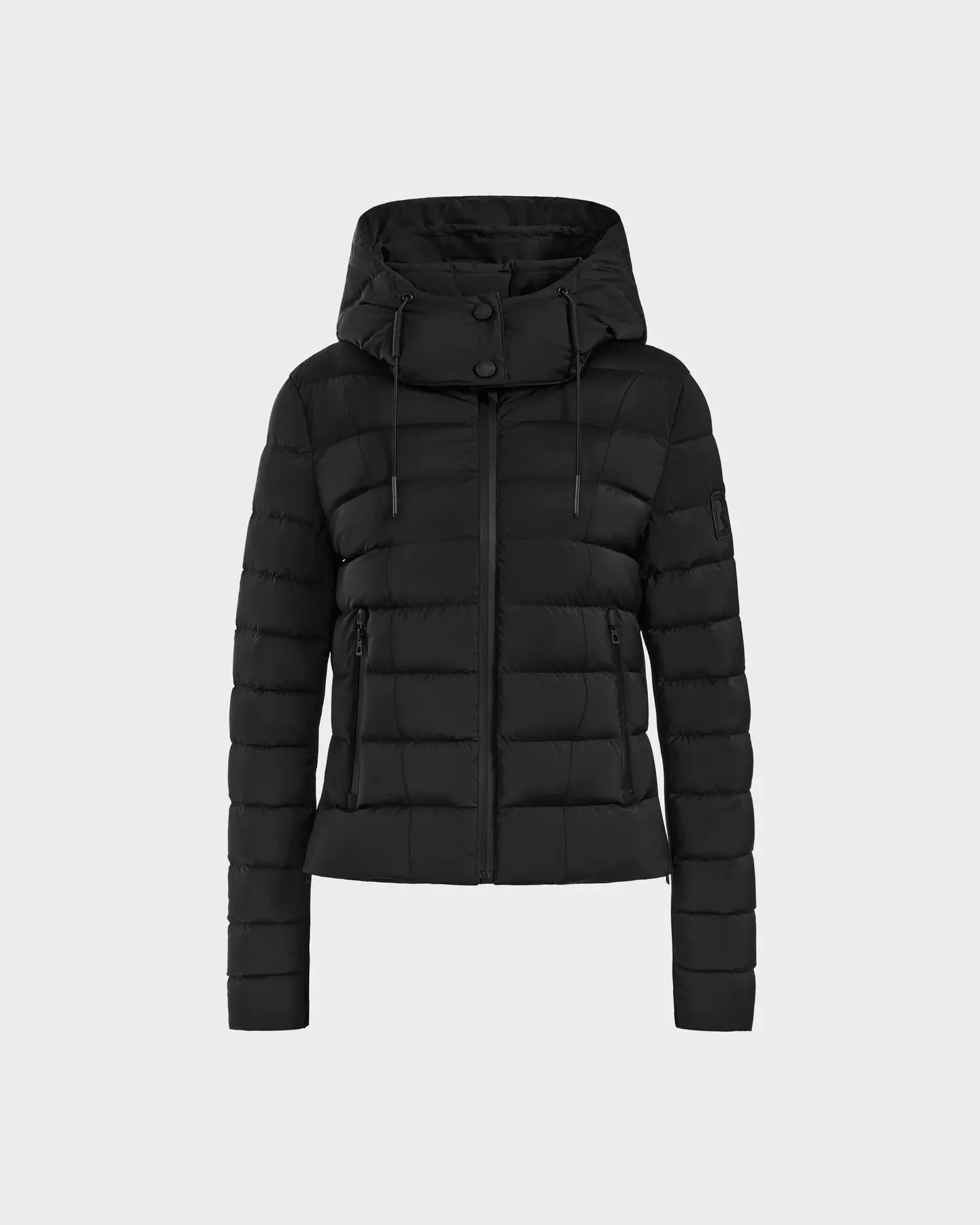 Melissa Removeable Hood Matte Lightweight Down Jacket - Black