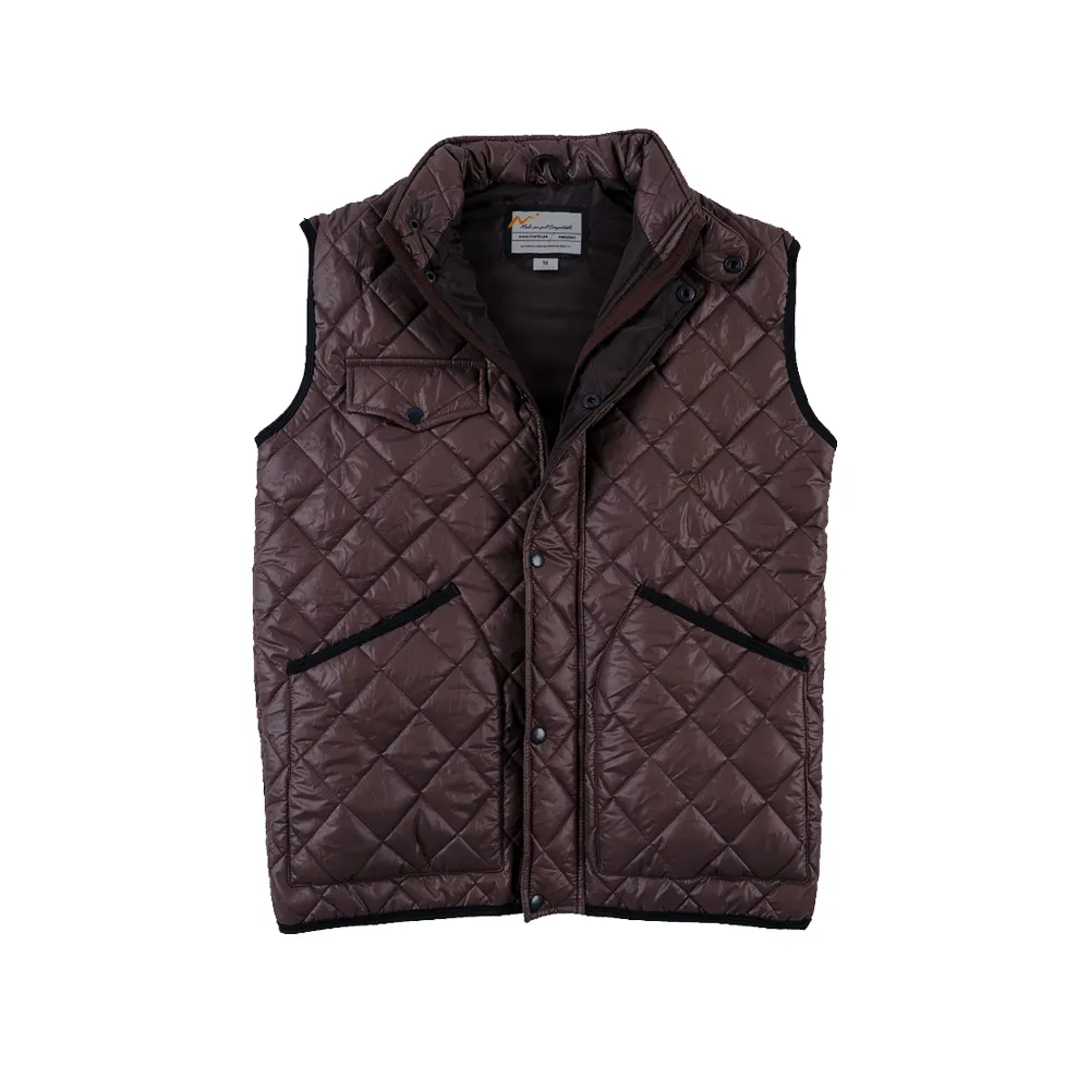 Men Brown Diamond Quilted Puffer Jacket