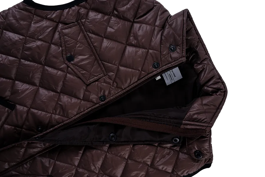 Men Brown Diamond Quilted Puffer Jacket