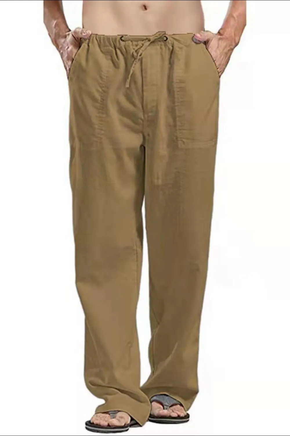 Men's Full Size Drawsrting Straight Leg Pants Plus Size