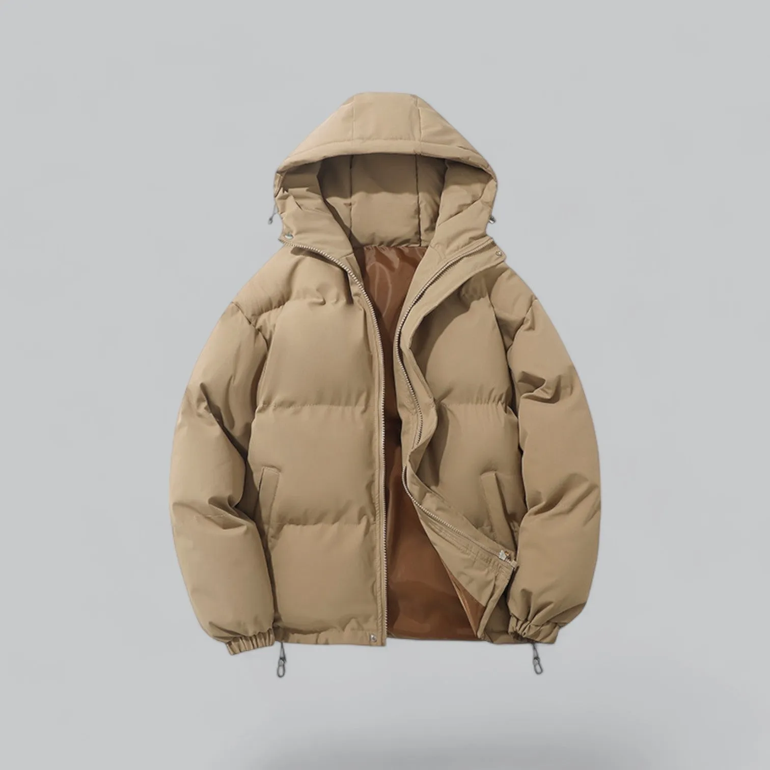 Men's Hooded Puffer Down Jacket | Waterproof Parka with Insulated Design for Cold Weather Protection