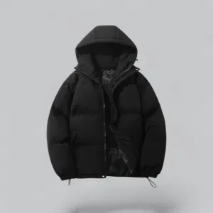 Men's Hooded Puffer Down Jacket | Waterproof Parka with Insulated Design for Cold Weather Protection