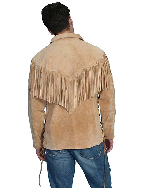 Men's Leather Jacket Collection: Scully Western Fringe Trapper Shirt